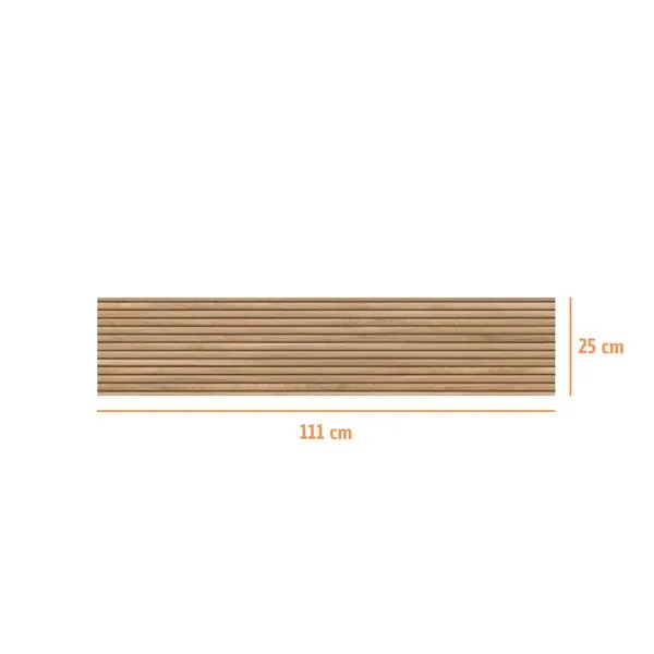 Revestimento Brise Ripado Retificado Acetinado Marrom 25x111cm 1,96m2 (Lote 32)