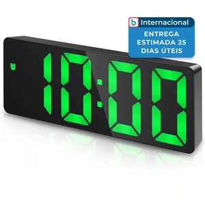 Despertador Digital Amir com LED Preto/Verde A-MBI