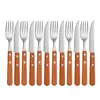 Jogo 6 Garfos E 6 Facas Cabo De Madeira Churrasco Astana 20cm Em Casa Tem