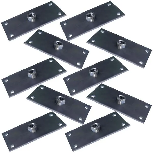 Kit 10 Chapinhas Chapa Reta Fixação Pés Palito Rosca 5/16 Zincada G59