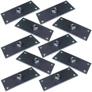 Kit 10 Chapinhas Chapa Reta Fixação Pés Palito Rosca 5/16 Zincada G59