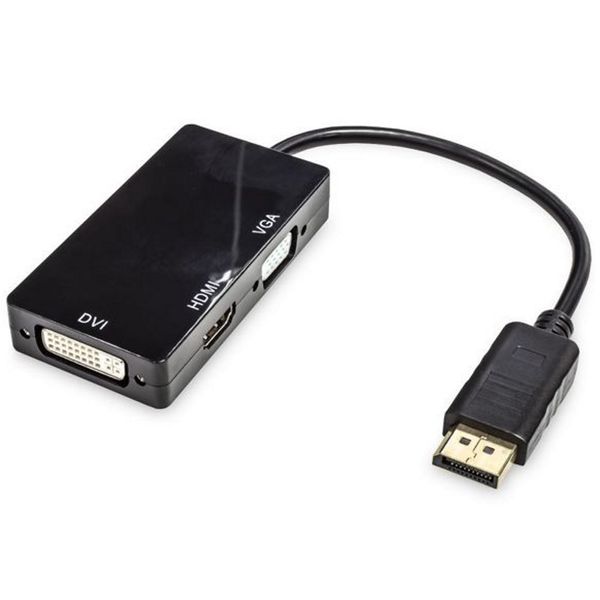 Adaptador de Vídeo - DisplayPort (Macho) > VGA-HDMI-DVI - 0,15m - MD9 - 7972