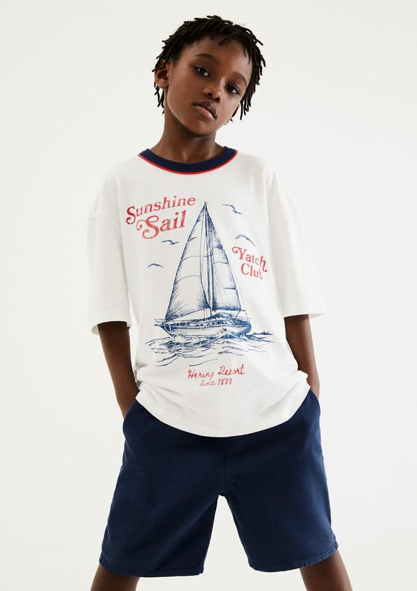 Camiseta Infantil Menino Oversized Estampada - Branco 006