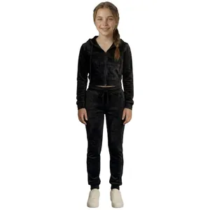 Conjunto Moletom Infantil Roupas Térmicas Inverno Plush Peluciado Capuz Veluna