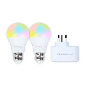 Kit Smart Home 2 Lâmpadas Led Smart 9W + Adaptador de Tomada Smart 10A - Rhadium