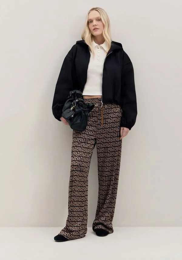 Calça Wide Leg Cintura Alta Preto GG