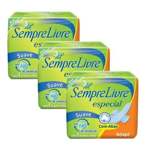 Kit Absorvente Sempre Livre Especial Com Abas Toque Suave 24 Unidades