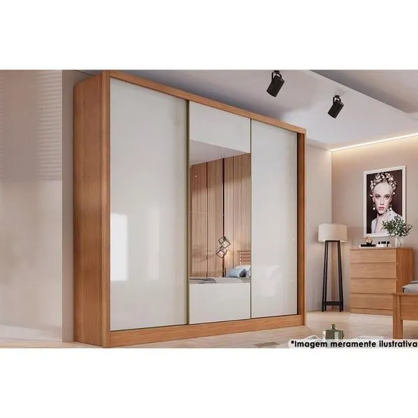 Guarda Roupa Casal 3 Portas Correr c/Esp 6Gavs Arezzo CumaruFendi 25 N. Horizonte