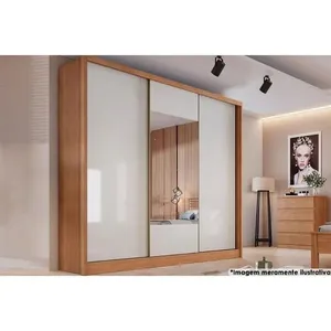 Guarda Roupa Casal 3 Portas Correr c/Esp 6Gavs Arezzo CumaruFendi 25 N. Horizonte