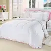 Kit Edredom Emozione Casal Queen 5 Peças Percal 200 Fios 100% Algodão Bordado - Branco