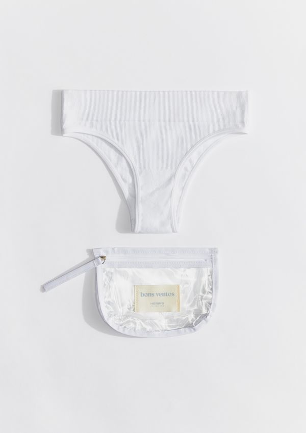 Calcinha Cintura Alta + Necessaire - Off white M