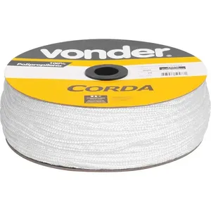 Corda Multifilamento Trançada 6mm x 165m Branca - VONDER