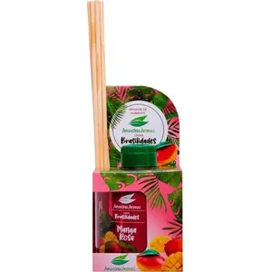 Difusor de Ambientes Manga com Fragrância Frutada 270ML e Varetas em Madeira para Salas e Quartos Amazônia Aromas Difusor de Ambientes Manga 270ML com Varetas em Madeira e Fragrância Frutada Amazônia Aromas