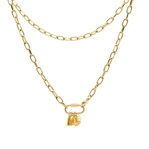 Colar Donatela de Aço Dourado Personalizável Dourado Único