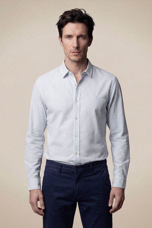 Camisa Ml Andre Branco/Azul - M