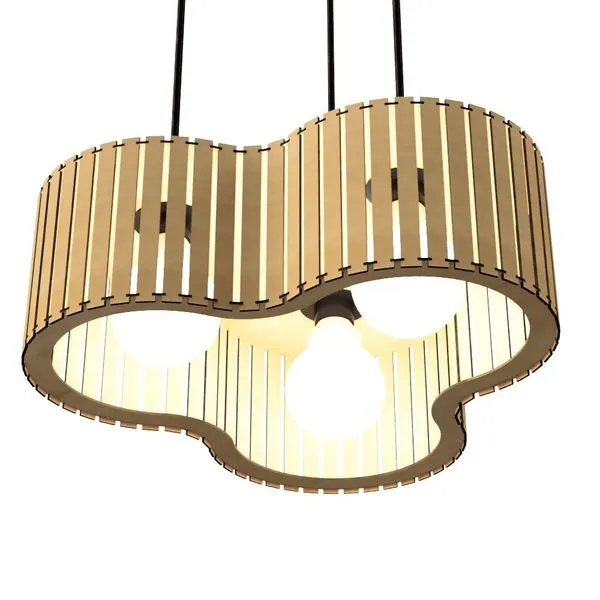Luminária Pendente Crepusculo Modelo Ripado para Interior e Exterior Mdf Cru Bivolt 100W Lenobre Luminária Pendente Crepusculo Modelo Ripado Mdf Cru Bivolt 100W para Interior e Exterior Lenobre
