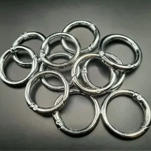 10 Argolas Articuladas Mosquetão Para Bolsas De Crochê E Artesanato Em Geral Prata 10 Unidades 35mm