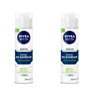 Kit com 2 Unidades de Espuma de Barbear Nivea Men Sensitive com 200ml