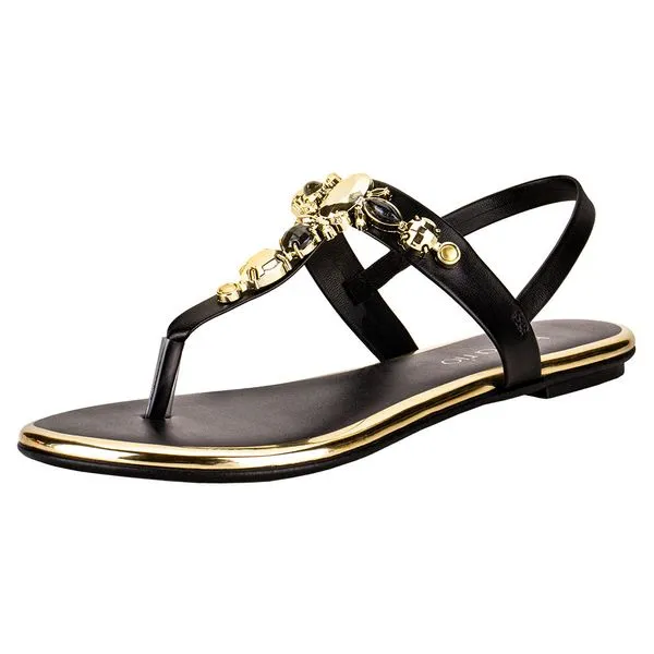 Sandália Feminina Rasteira Beira Rio - 8367631 PRETO 03 39