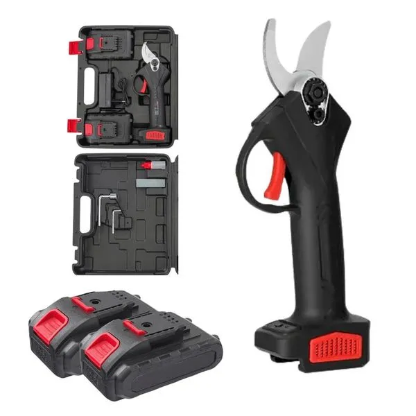 Tesoura de Poda Elétrica sem Fio TZ-180 Profissional com 2 Baterias de Lítio 21V Bivolt e Maleta Tesoura de Poda Elétrica TZ-180 sem Fio com 2 Baterias de Lítio 21V Bivolt para Jardim