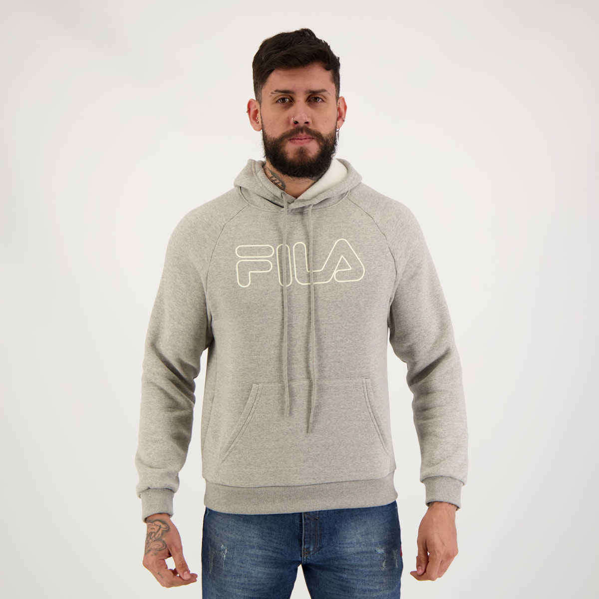 Moletom Fila Letter Outline Winter Mescla