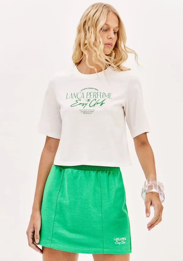 T-shirt Curta Descolada Com Estampa Branco GG