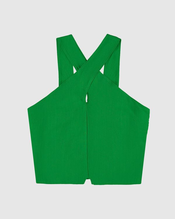 Blusa Feminina Alças Cruzadas Em Viscolinho - ENFIM Verde - P