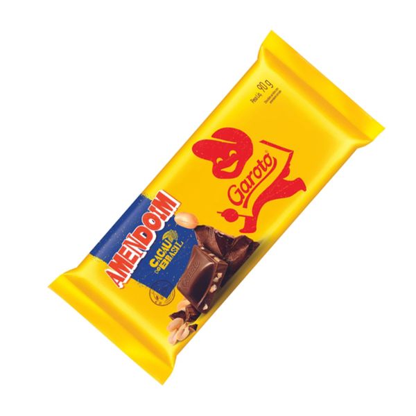 Chocolate em Barra Garoto Ao Leite Com Amendoim 90g