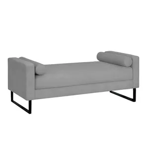 Recamier Berlim Base Metal 1,20m Linho Cinza - Inova Decorações