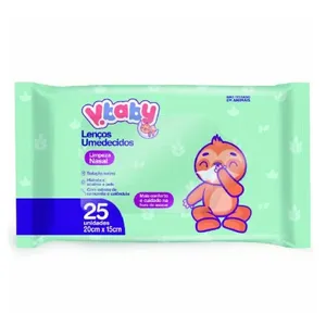 Lenços Umedecidos Nasal V.Baby Infantil 25 Unidades
