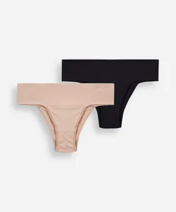 kit com 2 calcinhas femininas biquíni em microfibra colorido GG