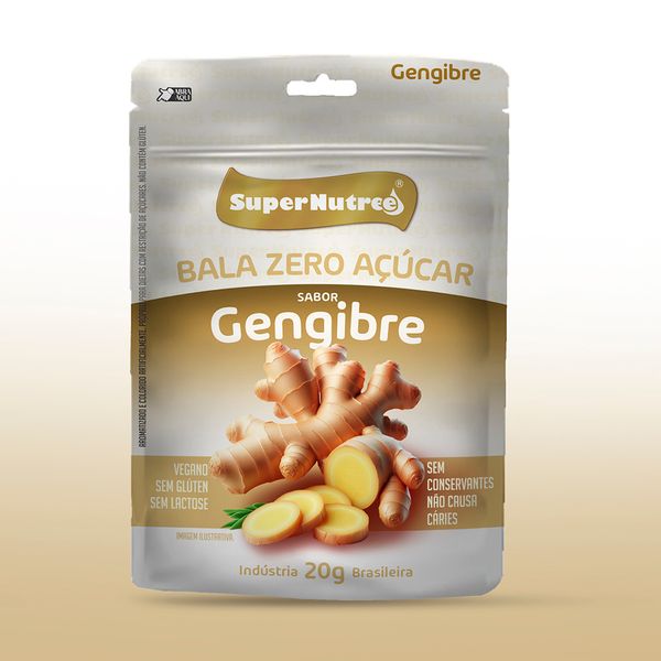 Bala Super Nutree Zero Açucar Gengibre 20g
