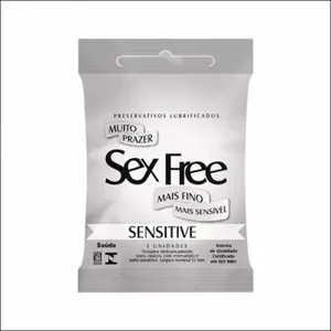Preservativo Lubrificado Sex Free Sensitive 3 Unidades