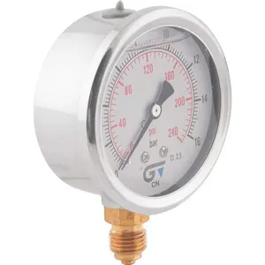 Manômetro Vertical 1/4 BSP 240PSI 63mm Aço Inox 3822 016 - Genebre