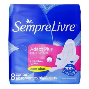 Absorvente Externo Sempre Livre Adapt Plus Ultraflexível Suave com Abas 8 Unidades