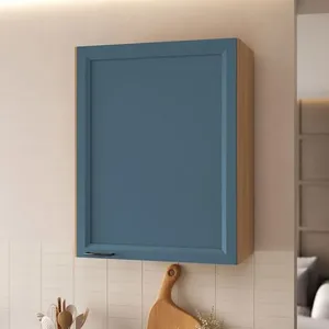Armário Aéreo 1 Porta 60cm Soho CabeCasa MadeiraOriginals Freijó/Azul Freijó/Azul