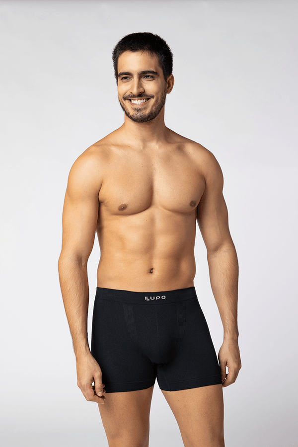 Cueca Boxer Sem Costura Masculina Lupo Tamanho: P | Cor: Preto