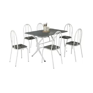 Conjunto de Mesa Ubatuba com 6 Cadeiras Paraopeba Branca - Teixeira