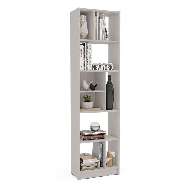 Estante de Livros Politorno Piratini Alta 9 Prateleiras 178cm Off White