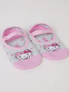 Meia Sapatilha Hello Kitty Infantil Para Menina - MESCLA/ROSA G