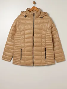 Jaqueta Puffer Plus Size Feminina BEGE G4