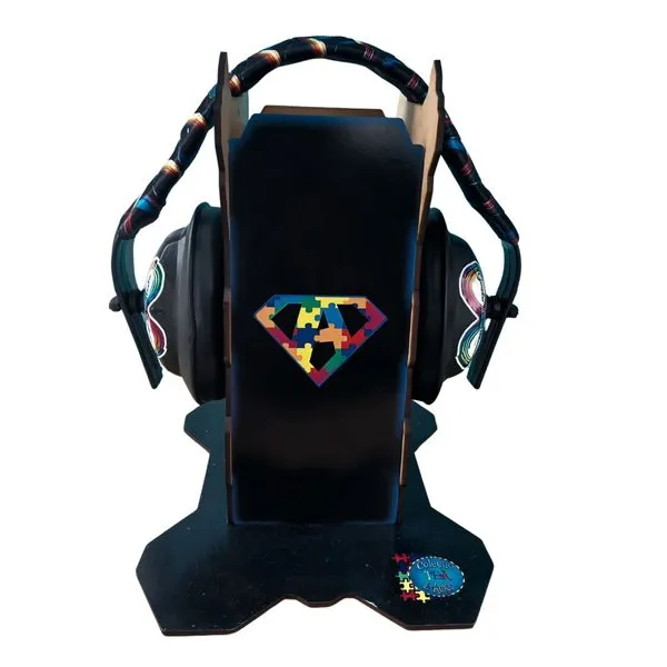 Abafador de Ruido Preto para Autistas 12 DB com suporte Infinity Black decorativo