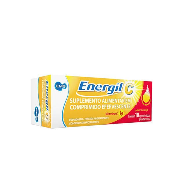 Suplemento Alimentar Energil C Vitamina C 1g 10 Comprimidos Efervescentes
