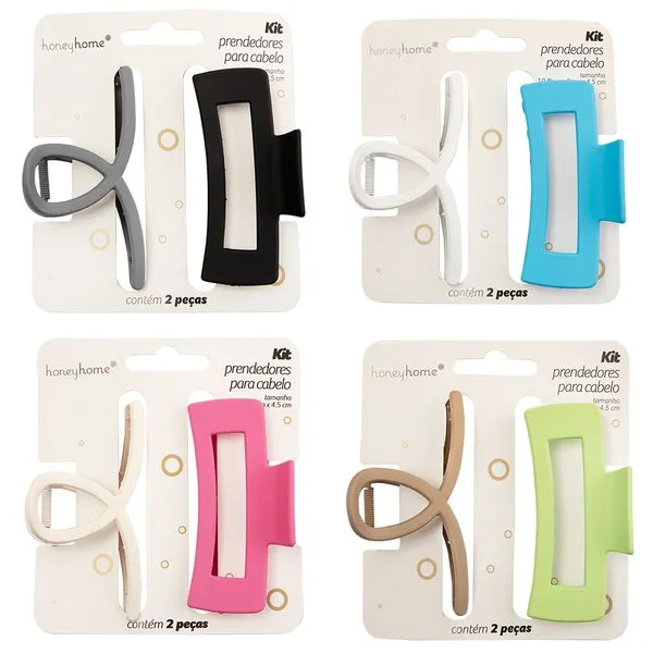 Kit 2 Prendedores de Cabelo Sortido 10,5x5x4,5cm LM4140 - honeyhome