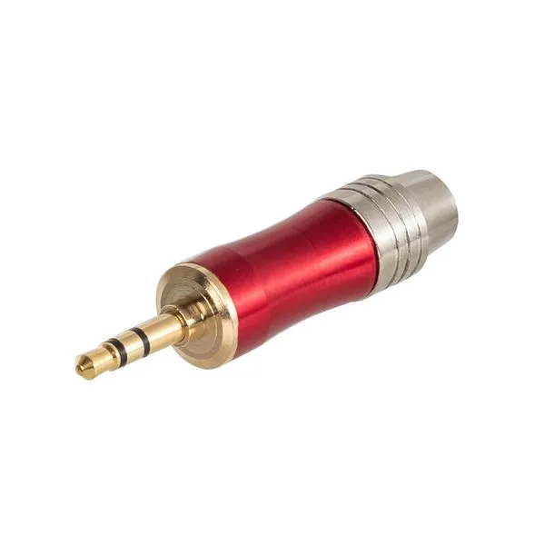 Conector Plug P2 Macho de Metal Estéreo Vermelho