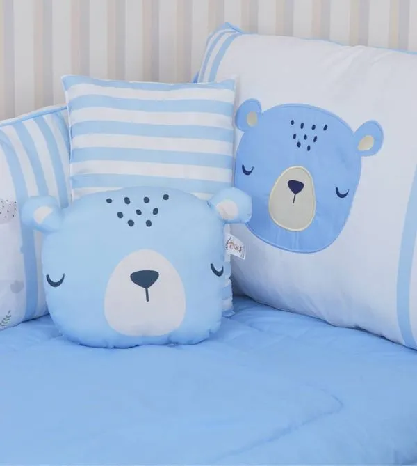 Kit Berço Urso Azul com 8 peças Azul