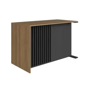 Mesa Escrivaninha Office 120cm Ripada Mel Grafite Faema