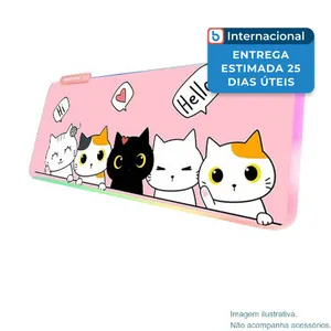 Mousepad Gamer Jmiyav Cat 80X30 RGB Rosa A-MBI
