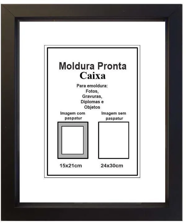 Moldura Pronta Gf Serrano Caixa 24X30 Preta