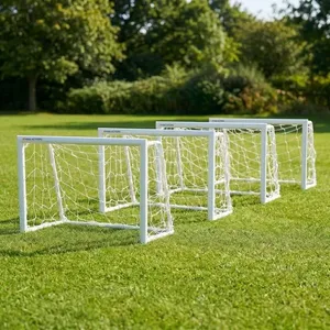 Kit 04 Mini Trave De Futebol Em Aço 90 x 60 x 40 Cm Free Action Show De Gols Branco